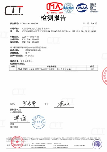 超级像素方块第三方检测报告首页